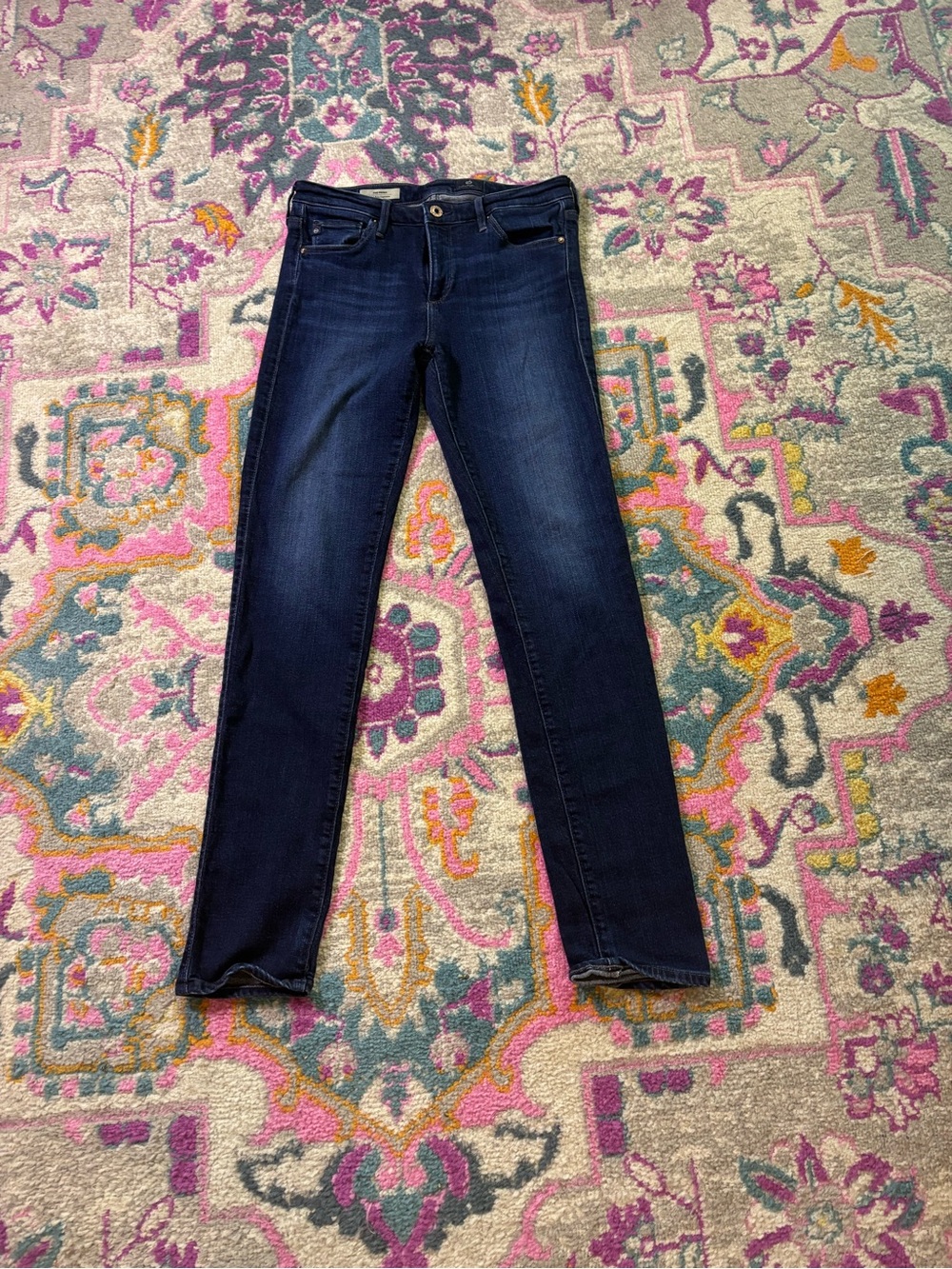 AG Adriano Goldschmied Prima Mid Rise Cigarette Jeans Dark Wash 28 stretch